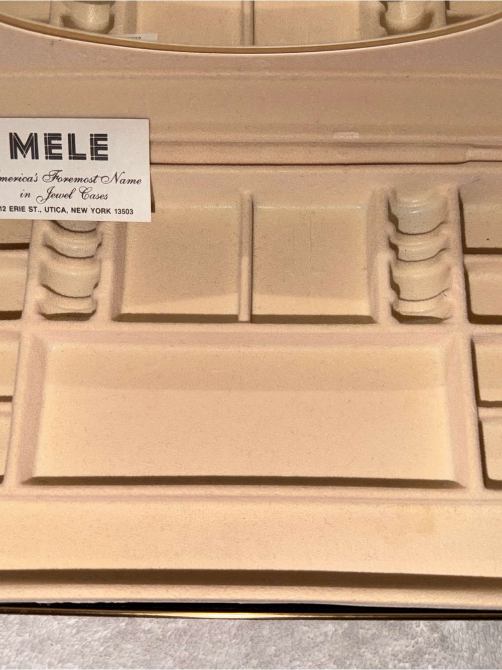 Mele Velvet Jewelry Organizer Tray in Beige interior
